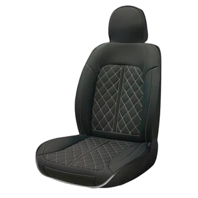 Imagen de SUMEX Respaldo de Asiento Coche Modelo Vittoria Color Negro y Gris Oscuro Piel Sintetica Funda Universal Protector