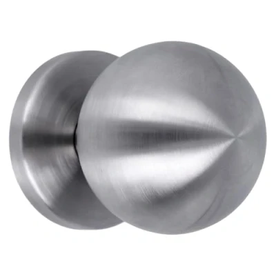 Imagen de Amig Pomo Redondo para Puertas Exteriores de Entrada tirador Puerta Principal del Hogar Diámetro Ø70 mm Acero inoxidable 18/8 Plateado Incluye Tornillo y Tuerca Fijación