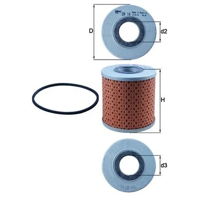 Imagen de MAHLE ORIGINAL OX 14D Filtro de aceite Cartucho filtrante