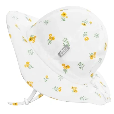 Imagen de Jan &amp; Jul Sombrero de sol ajustable UPF 50+ con correa para la barbilla bebés y niñas pequeñas, Flor Amarilla, 6 24 Months