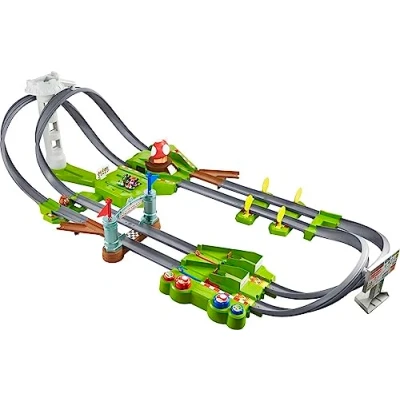 Imagen de Hot Wheels Escenarios de Juego para Coches, Circuito Mario Kart Pista Coches Juguete Carreras, Multicolor