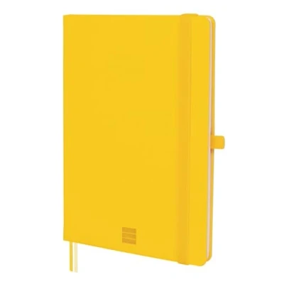 Imagen de Finocam Cuaderno Nexo Tapa Dura Liso Amarillo A5 de Hojas Microperforadas Bolsillo y Portabolígrafo 72 Hojas,Ideal para Escribir Dibujar