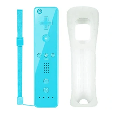 Imagen de SogYupk Controladores remotos para Wii, mando a distancia inalámbrico compatible con Nintendo Wii y U Consola funda de silicona correa muñeca (azul)