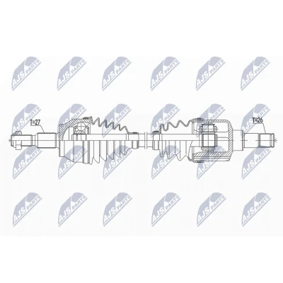 Imagen de NTY NPW FR 109 Árbol de transmisión Eje delantero, izquierda 640 82 FORD: FOCUS 3, 3 Turnier
