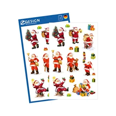 Imagen de Avery 52624 pegatinas de Navidad, Papá Noel, materiales papel con brillo, 2 hojas, 30 Etiqueta