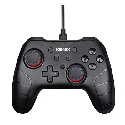 Imagen de Konix Mythics Controlador con Cable para Nintendo Switch, Switch OLED y PC Función de vibración 3 m Negro