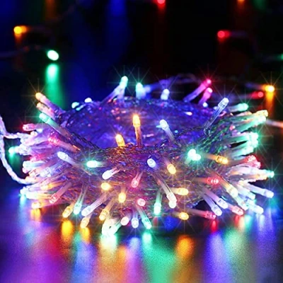 Imagen de BrizLabs Guirnalda Luces de Navidad 10m LED Cadena Luminosa Batería Exterior IP44 Impermeable 8 Modos Decoración para Interior Jardín Balcón Bodas Fiestas Terraza (Multicolor)