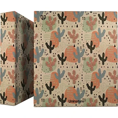 Imagen de Unipapel Carpeta Anillas Kraft Reciclado A4 4 Argollas Mixtas 40mm Uninature Design Cactus FSC Recycled 100%