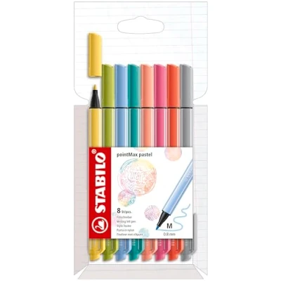 Imagen de Rotulador premium punta media STABILO pointMax Estuche con 8 colores