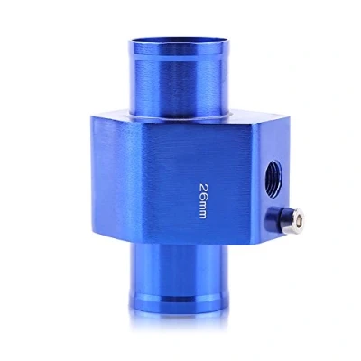 Imagen de Adaptador universal de manguito para sensor temperatura agua radiador, azul 26 mm, aluminio 40 mm raccordo sensore acqua