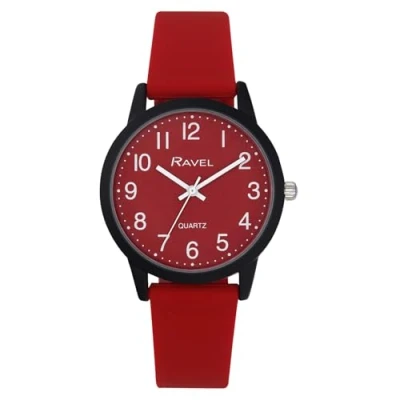 Imagen de Ravel Reloj Summer in Black para Mujer con Correa de Silicona (Caja 30 mm) Cuarzo Analógico R1813.21 Verde Real