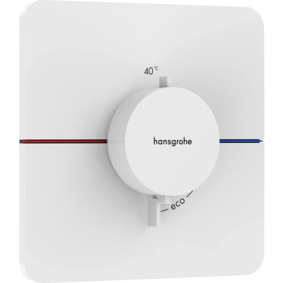 Imagen de hansgrohe ShowerSelect Comfort Q, termostato empotrado , grifo con botón de seguridad (SafetyStop) a 40 C, para ducha y bañera, mezclador 3 funciones, blanco mate
