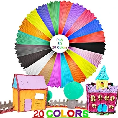 Imagen de 20 Colores 3D Filamento Recargas para Impresoras 3D, impreso en PLA 1.75 mm, Pluma PLA, 5 Metros Cada Color, Bueno Niños y Niñas Crear Su Imaginación