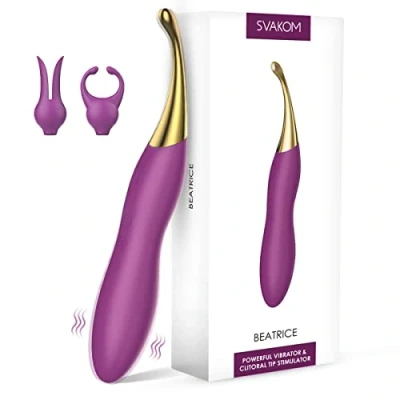 Imagen de SVAKOM vibración de alta frecuencia para mujeres, vibrador clítoris silicona, 10 modos y 2 cabezales vibradores, juguetes sexuales mujer, juegos vibradores