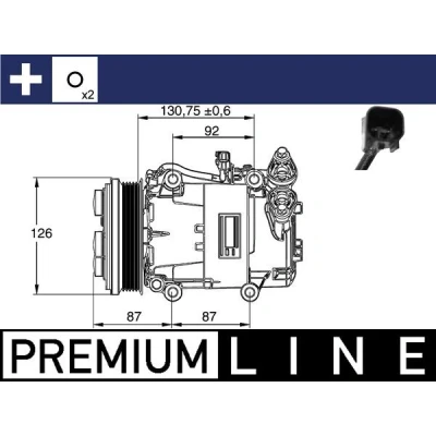 Imagen de MAHLE ORIGINAL ACP 54 000P Compresor de Aire Acondicionado 7VS16ic 12 PAG 46 YF R1234yf, R134a con junta tórica sin tornillo purga aceite
