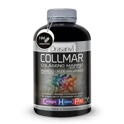Imagen de DRASANVI COLAGENO HIDROLIZADO con Ácido Hialurónico, Magnesio y Vitamina C Natural Huesos Articulaciones Colágeno Marino 3.900 mg/día 186 comp = 31 días Sabor Vainilla