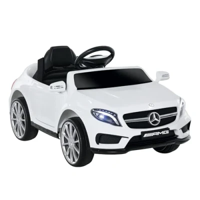 Imagen de HOMCOM Coche Eléctrico para Niños de 3 Años Mercedes Benz GLA con Mando a Distancia MP3 USB Luces y Sonidos Apertura Puerta Carga 30 kg 100x58x46 cm Blanco