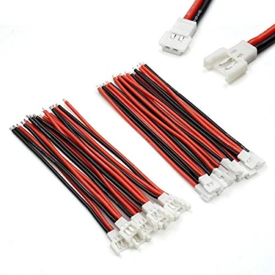 Imagen de elechawk 10 pares de cables 2P pala 2,0 mm 8 cm, conector macho y hembra para dron carga batería Lipo 1S Syma X5C X5SW SNAPTAIN S5C