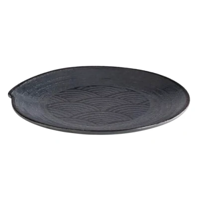 Imagen de APS 84908 DARK WAVE Plato (melamina, 22 x 2 cm), color negro