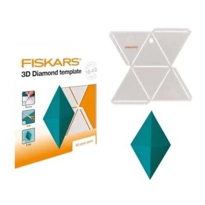 Imagen de Fiskars Gema de papel 3D, Plantilla diamante, Para crear formas Plástico, Blanco, 1059567