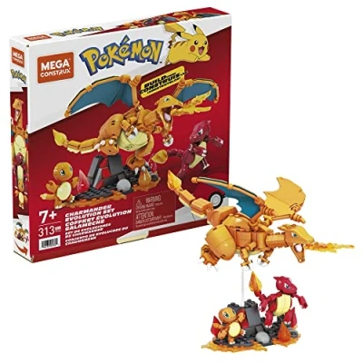 Imagen de Mega Construx Pokémon Evolución de Charmander 3 Figuras Bloques construcción, Juguete para niños +7 años (Mattel HFG06)
