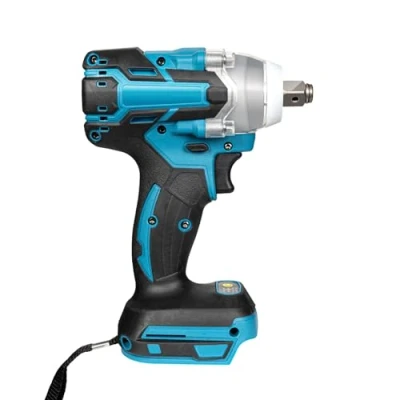 Imagen de Atornillador de impacto con batería, 320 Nm, par torsión 18 V, llave cuadrada 6 enchufes, taladro eléctrico, motor sin escobillas luz LED, se puede utilizar para taladrar