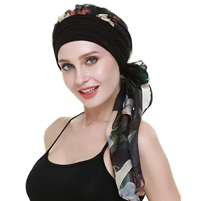 Imagen de Sombreros para la pérdida de cabello mujer cancer chemo turbantes Bufandas viscosa bambú Headwear