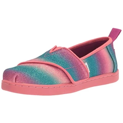 Imagen de TOMS Niñas Tiny Glitter Alpargata Mocasines Planos, Rosa Dark Fuchsia, 19.5 EU