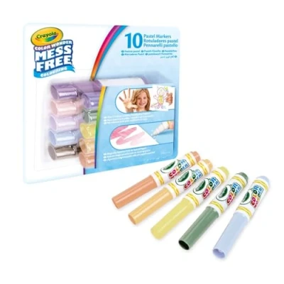 Imagen de CRAYOLA Color Wonder, Set de 10 rotuladores Sin Manchas con tintas transparentes, colores pastel, punta Maxi, edad 3+, 75 7019