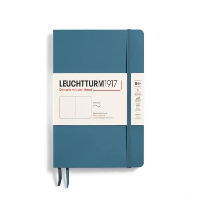 Imagen de LEUCHTTURM1917 365642 Libreta Paperback (B6+) 125 x 190 mm, Tapa Blanda, 123 páginas numeradas, Stone Blue, Lisa