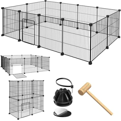 Imagen de KESSER® recinto Exterior para Conejos de Malla metálica XXL, Incl. Puerta, Animales pequeños, Corral cobayas, Libre, Jaula pequeños