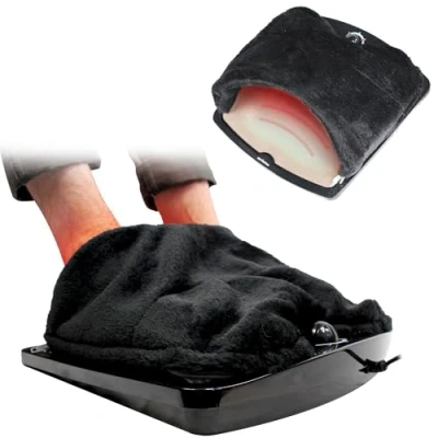 Imagen de FISHTEC Calienta pies Eléctrico Calentador de con Termostato, 2 Niveles Temperatura los en Minutos Funda Lavable a máquina Negro