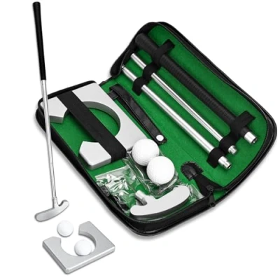 Imagen de Juego de putter golf portátil, kit práctica con pelota desmontable para interiores y exteriores, entrenamiento