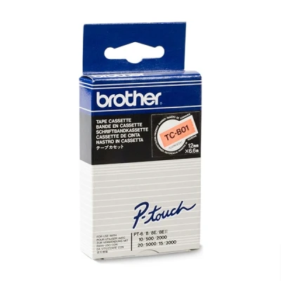 Imagen de Brother Gloss Laminated Labelling Tape 12mm, Black/signal Orange
