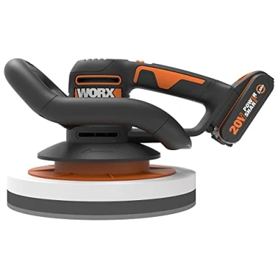 Imagen de Pulidora de batería 250mm 20V Máx. Worx PowerShare WX856 Incluye 1 2Ah y cargador Empuñadura delantera, gran superficie acción orbital aleatoria