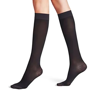 Imagen de FALKE Energize 50 DEN W KH semiopaco con compresión 1 par, Calcetines largos Mujer, Negro (Black 3009), 39 40