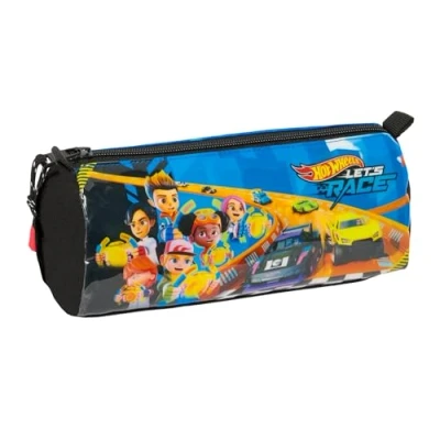 Imagen de Safta Hot Wheels Let&#039;s Race Portatodo con Cremallera y Compartimiento, Estuche Infantil, Niño, Ideal para Niños en Edad Escolar, Cómodo Versátil, Calidad Resistencia, 21x7x8 cm
