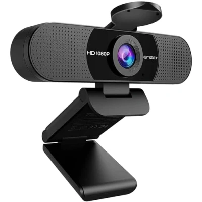 Imagen de EMEET Webcam 1080P con Micrófono C960 Cámara Web de Transmisión 2 Micrófonos Cubierta Privacidad, Vista 90, USB Plug &amp; Play para Llamadas/Conferencias, Zoom/Skype/Youtube
