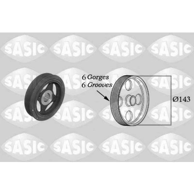Imagen de SASIC 2154023 Polea de Cigüeñal 143 NISSAN: Qashqai / Qashqai+2 I, X Trail, Juke, RENAULT: MEGANE 3 Coupe, 3, Clio 4