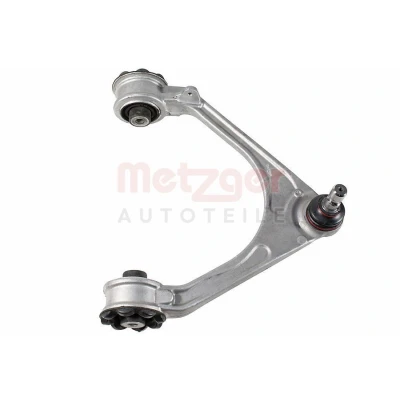 Imagen de METZGER 58154301 Barra oscilante, suspensión de ruedas con apoyo caucho Eje delantero, izquierda, arriba Brazo oscilante transversal Aluminio