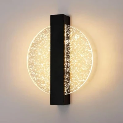 Imagen de Comely Apliques de Pared Interior Regulable,12W Negro Redondo Lámpara LED 3000/4000K/6500K, Lampara para Salón Pasillo Escaleras Dormitorio