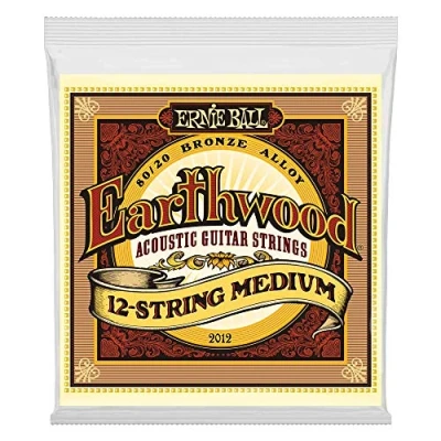Imagen de Ernie Ball Earthwood Medium Cuerdas para guitarra acústica de 12 cuerdas, bronce 80/20, calibre 11 28
