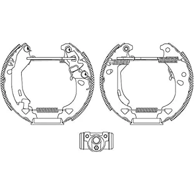 Imagen de HELLA Shoe Kit Pro 8DB 355 004 341 frenos, disco de tambor con cilindro freno rueda, accionador