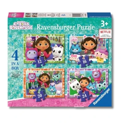 Imagen de Ravensburger Puzzle: Gabby&#039;s Dollhouse, Casa de Muñecas Gabby, Puzzle 3 Años o Más, Puzles Niños Años, Rompecabezas Niños, Puzzle, 4 Puzzles en 1