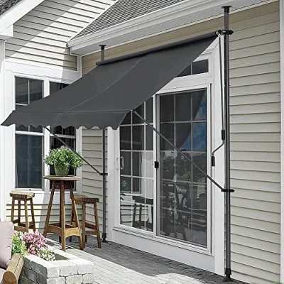 Imagen de pro.tec Toldo articulado Enrollable terraza Balcón Protector de Sol Parasol (Antracita, 400 x 120 220 309cm)