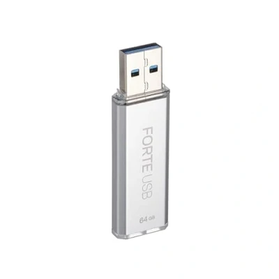 Imagen de SecuX Forte Unidad Flash USB Encriptada 3.2 Gen 1 Encriptación XTS AES Autenticación por Contraseña Bloqueo Automático Carcasa de Metal Plateada (128 GB) (64,