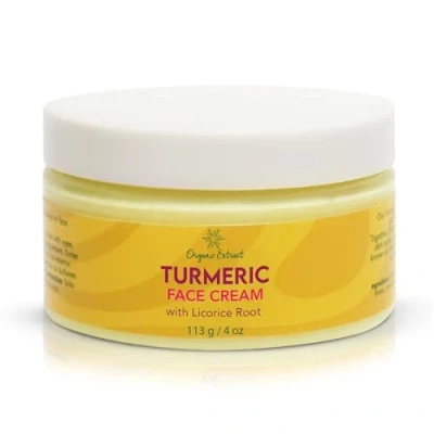 Imagen de Turmeric Brightening Face Cream 4 fl oz / 113 g Natural Skin Cream, Facial Moisturizer, Fade Scars, Sun Damage &amp; Age Spots, Intense Hydration by ORGANIC EXTRACT