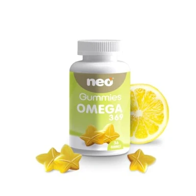 Imagen de NEO Gummies Omega 3 6 9 Gominolas sabor a lima Veganas, Sin Gluten, Azúcar Reduce colesterol y Favorece la Salud Cardiovascular