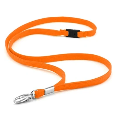 Imagen de CKB LTD 50 correas para el cuello de color naranja con clip giratorio y desmontable metal soporte tarjeta identificación.