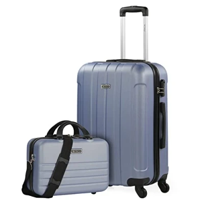 Imagen de ITACA Juego Maletas De Viaje rígidas Trolley con Candado Combinación y 4 Doble Rueda 360 Set Ligeras Resistentes Neceser, Malva